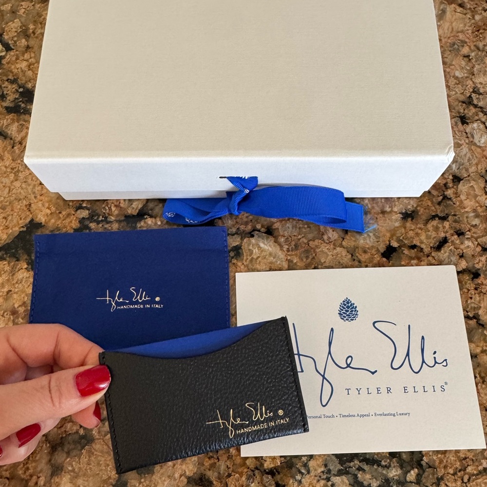 Tyler  Ellis Black and Blue Card Holder